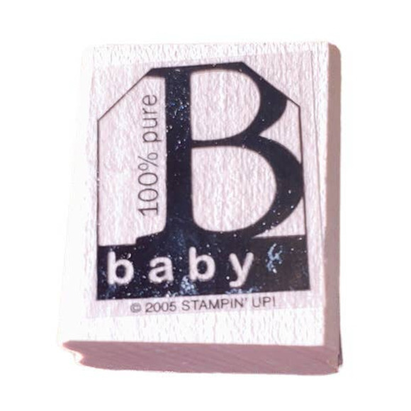 Stampin' Up! 100% Pure Baby Rubber Stamp 2005 Wood Mount #BD93 - Picture 1 of 8
